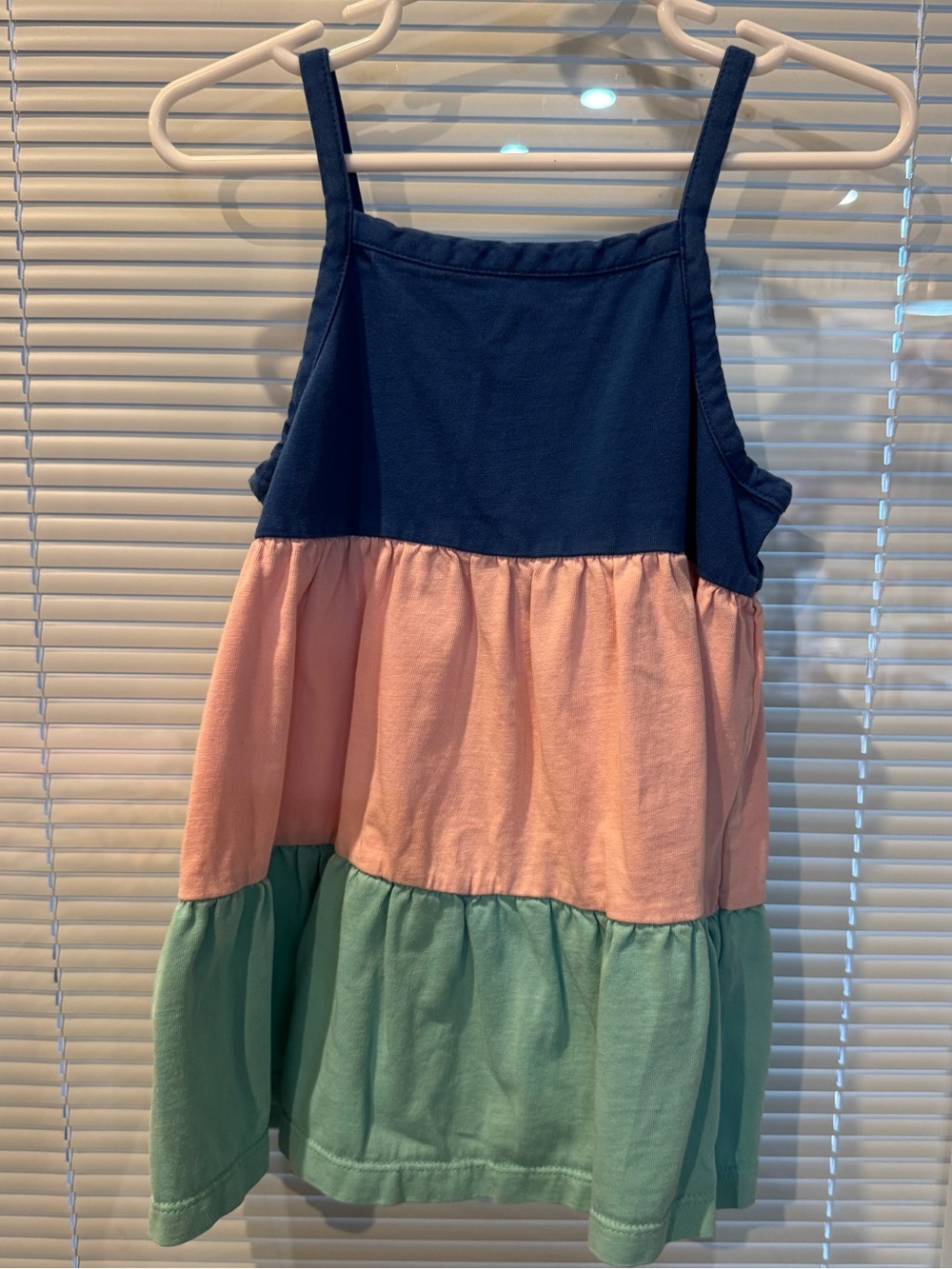 Hanna Andersson Girls Size 5 Colorblock Tiered Tank Top